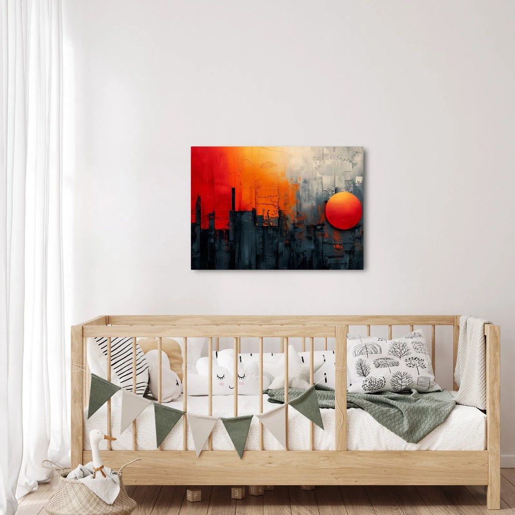 Obraz - Abstraktná maľba mesta (70x50 cm)