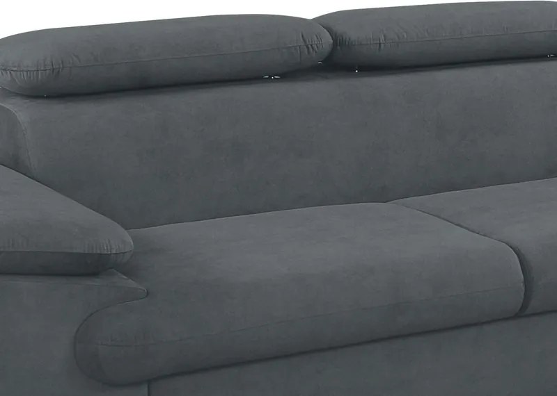 Rohová sedacia súprava Scala, ocelovo šedá látka, pravý roh