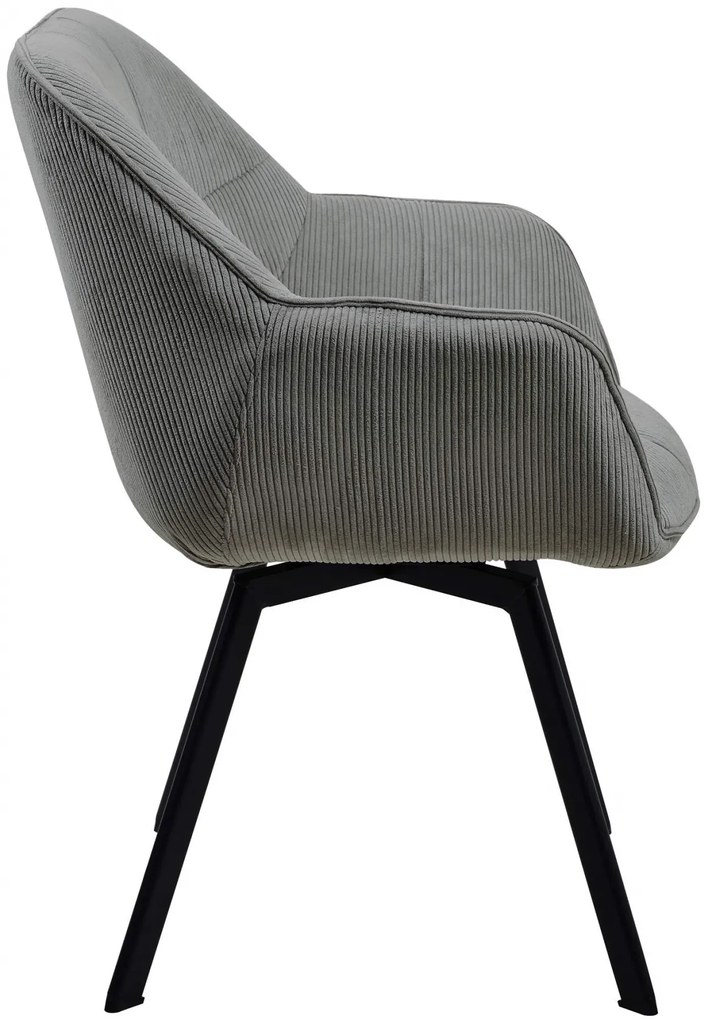 Jedálenská stolička Jordi Cord - šedá