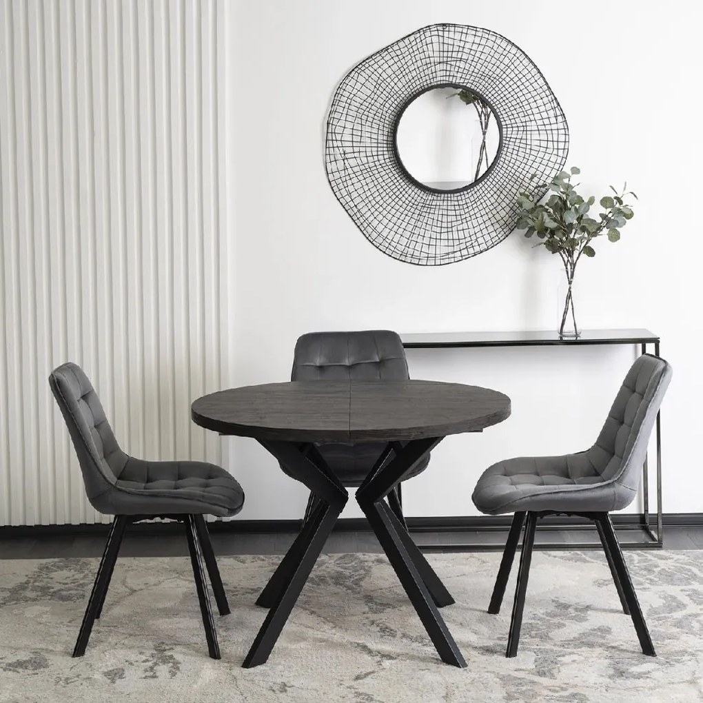 PROXIMA.store - Okrúhly stôl LUKAS FARBA: dub, FARBA NÔH: čierna