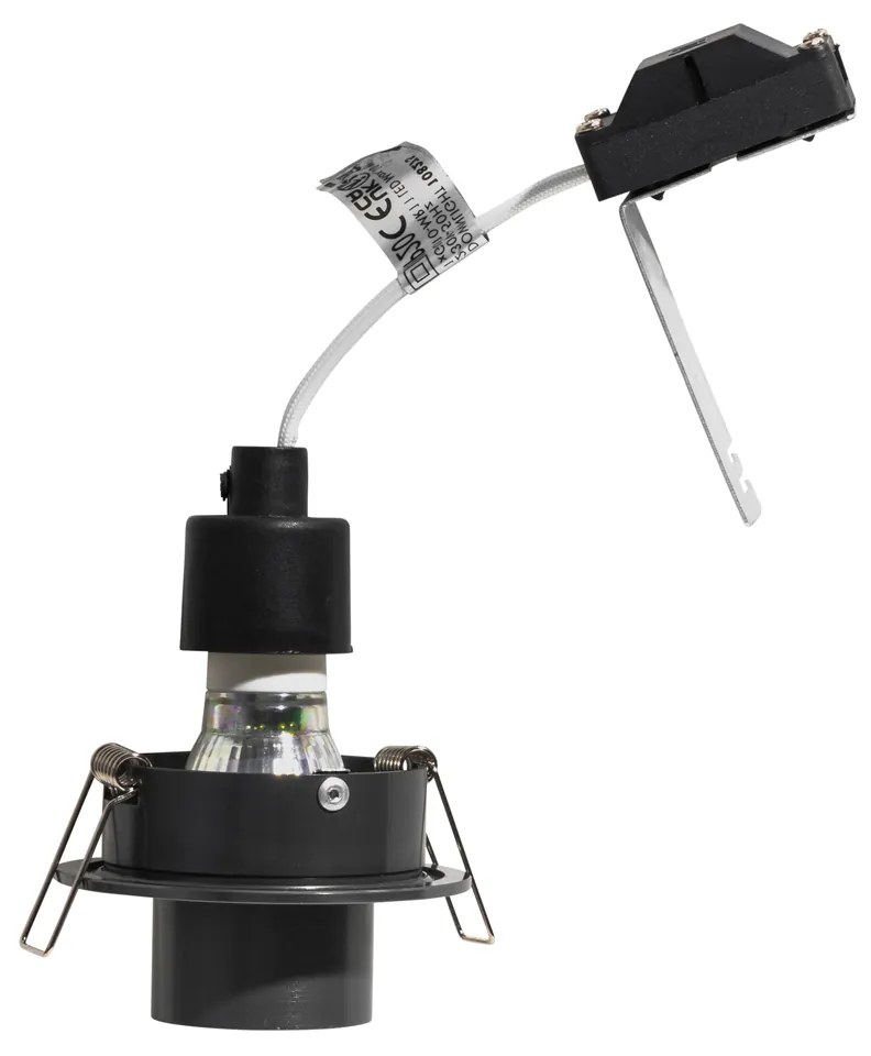 Sada 6 zapustených bodových svetiel Gunmetal GU10 35 mm okrúhle, naklápacie - Installa