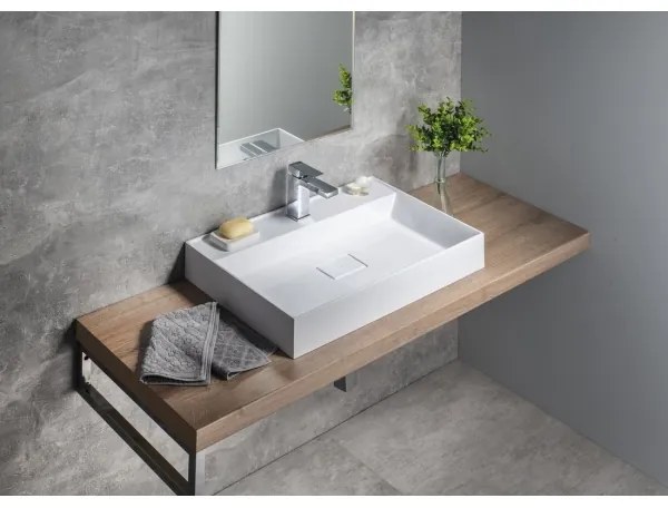 Sapho - Umývadlo na dosku GODIVA 68x44 cm mramor/biela