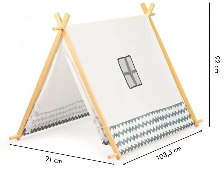 DomTextilu Detský stan v tvare veľkého teepee Biela MUL8111