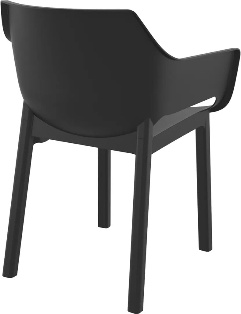 DORA záhradná stolička s podrúčkami black