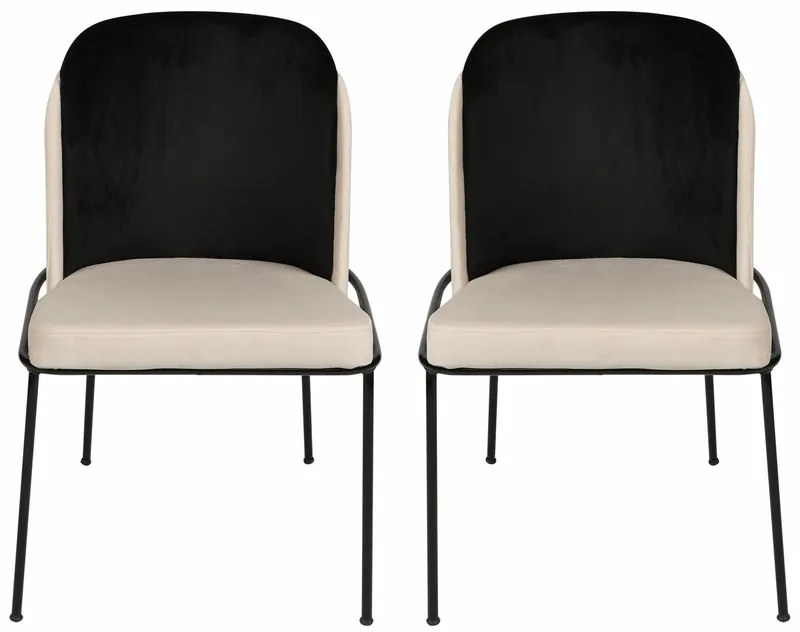 Sada jedálenských stoličiek Dore Black and Cream,2 ks