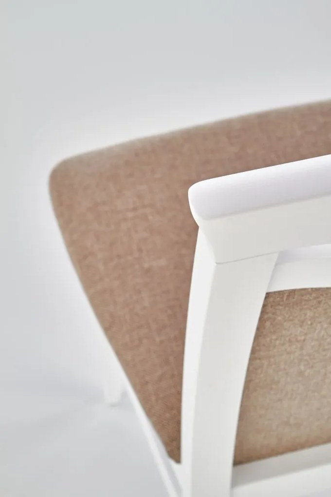Jedálenaská stolička CITRONE biela, látka hnedá