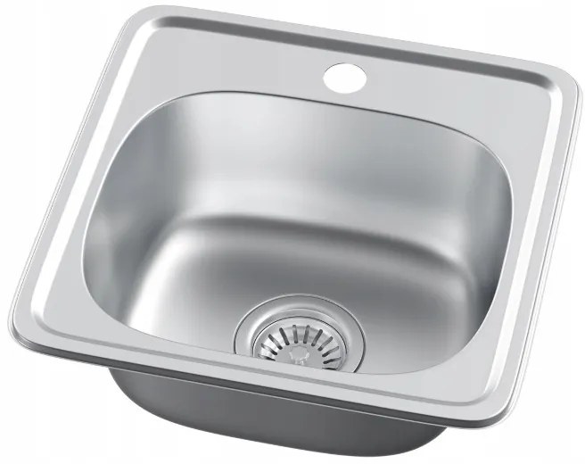Erga HD, 1-komorový oceľový drez 385x385x160 mm, ERG-MLS-HD3838S
