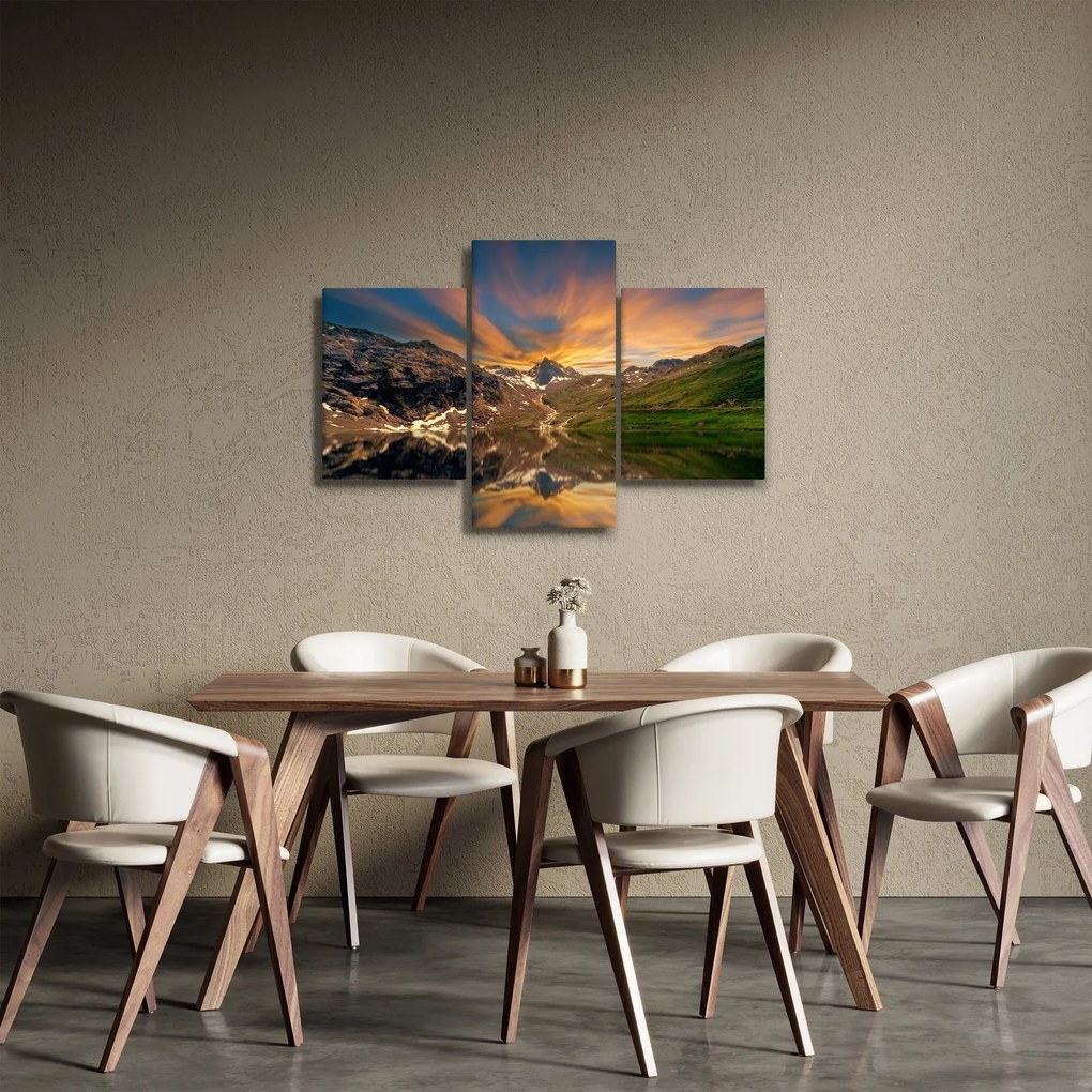 Obraz - Odraz v horskom jazere (90x60 cm)