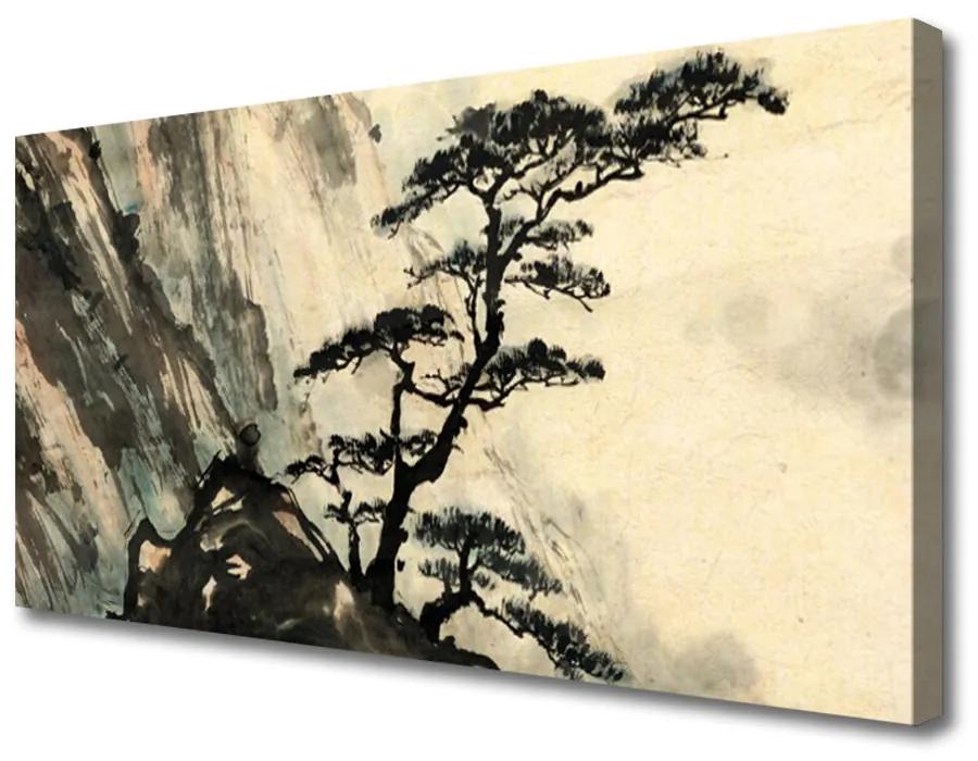 Obraz Canvas Maľovaný strom umenie 100x50 cm