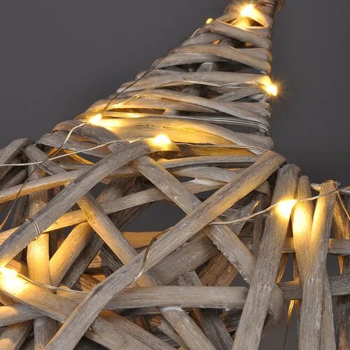 Solight LED ratanová hviezda, 40x LED, 2x AA, 40 cm