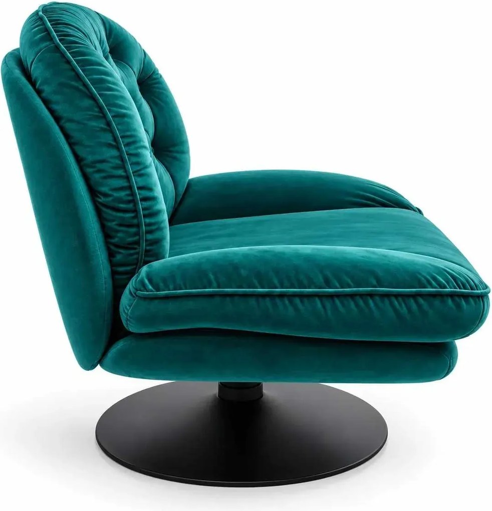 LuxuryForm DESIGN Otočné kreslo LUNA s podnožkou - zelené