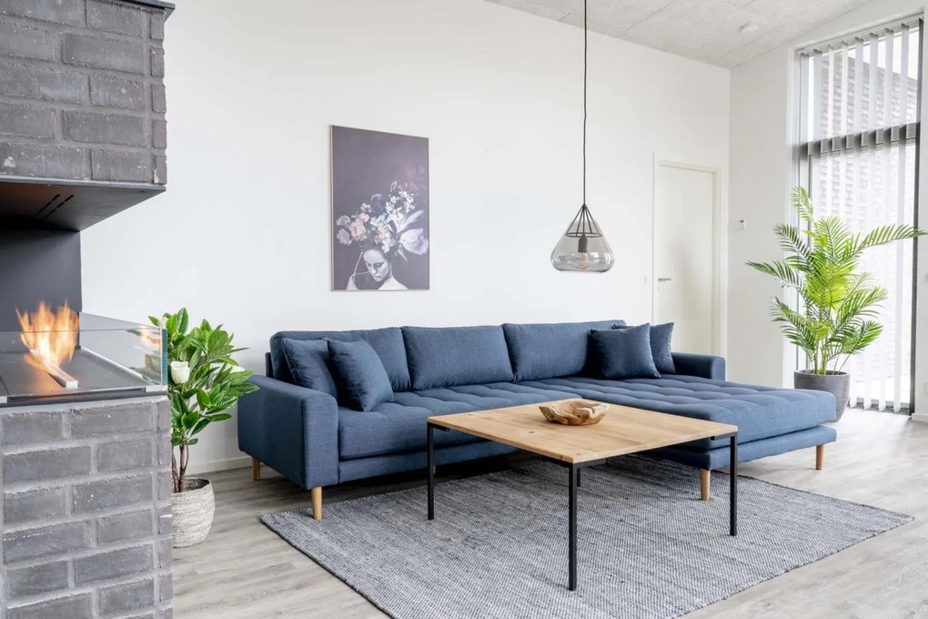 House Nordic - Elegantná rohová pohovka LIDO LOUNGE 290 cm, modrá pravá