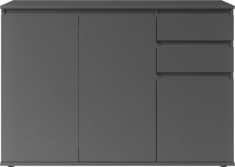 Komoda s 2 šuplíkmi Brest, 119 cm, antracitová