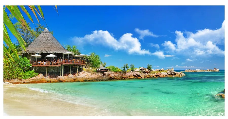 Foto obraz akrylový na stenu Seychely pláž pl-oa-140x70-f-53907878