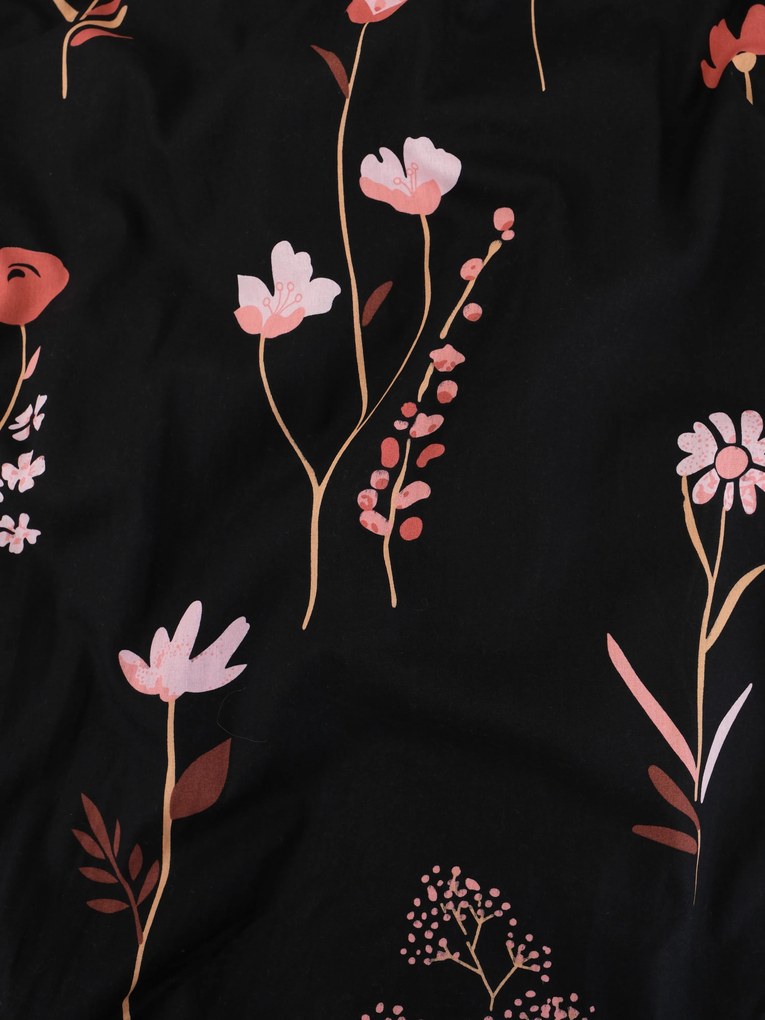 Bavlnená obliečka na vankúš Renforcé 70 × 90 cm - Vlčie maky čierne