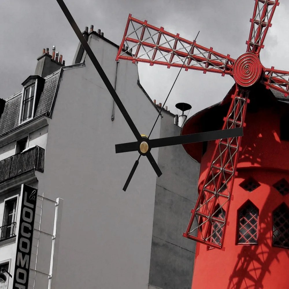 Gario Hodiny na stenu Moulin Rouge Rozmery: 80 x 80 cm