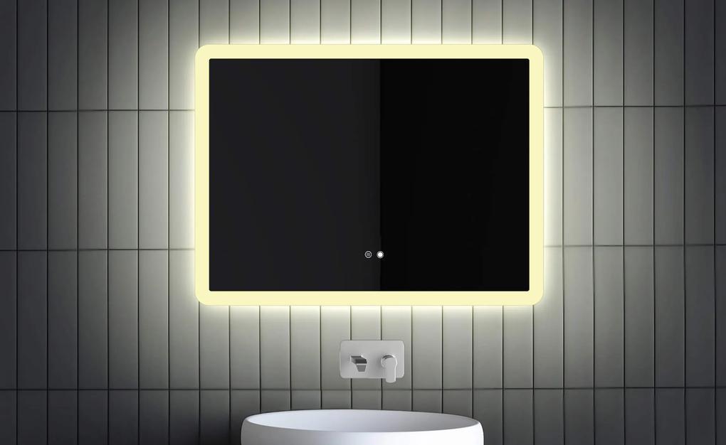 Zrkadlo s LED podsvietením L59 80x60 cm, Spínač podsvietenia, Vyhrievacia rohož
