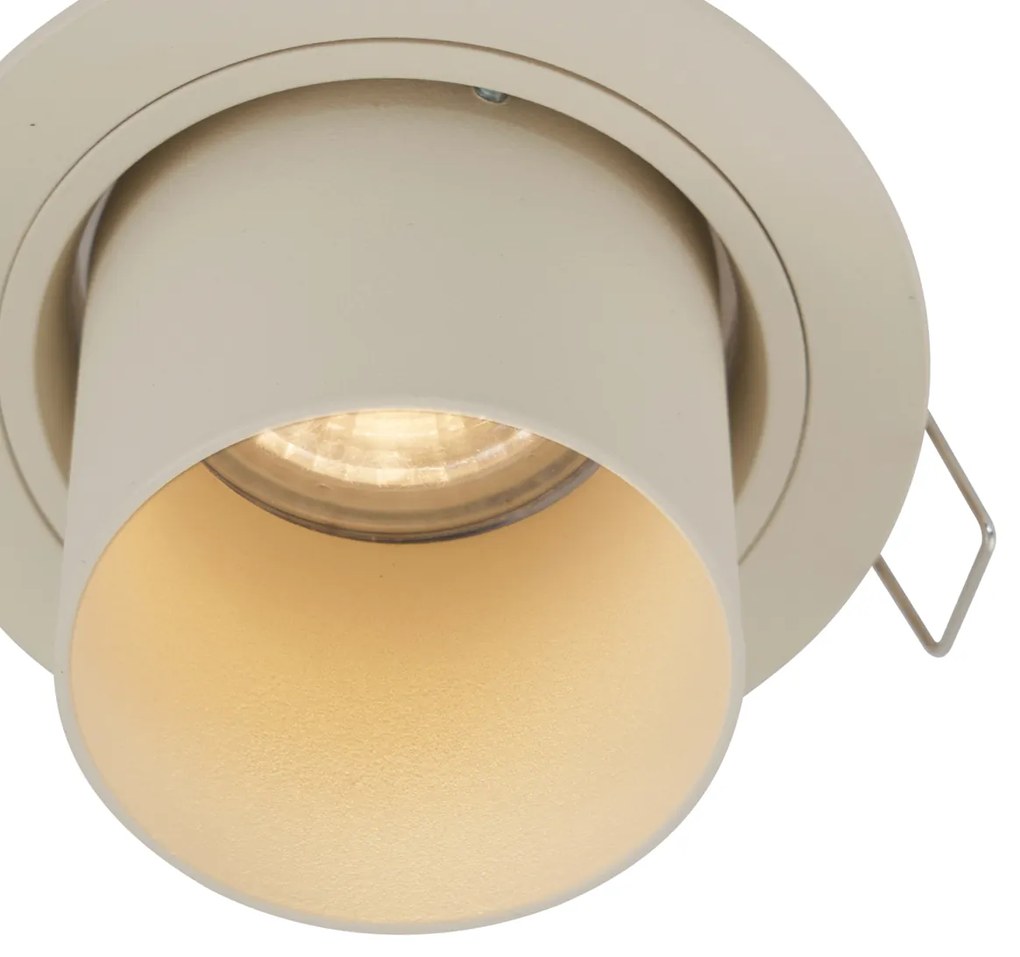 Sada 6 zapustených bodových svetiel béžová GU10 50 mm okrúhle otočné a naklápacie - Installa