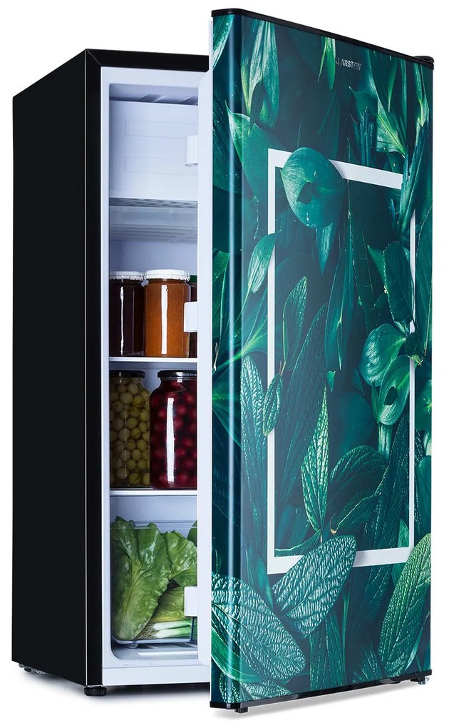 Klarstein CoolArt 79L, kombinovaná chladnička s mrazničkou, EEK E, mraziaci priestor 9 l, dizajnové dvere