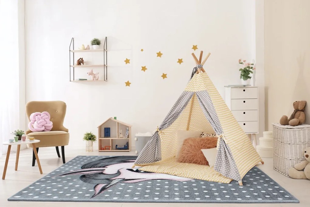 Ayyildiz, Kusový koberec Kids 590 pink, 80x150, ružová, detská izba