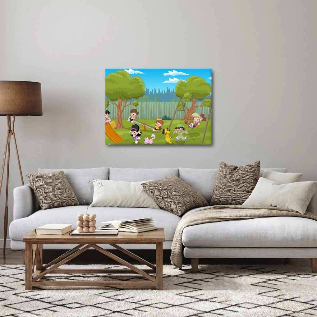 Obraz - Deti na ihrisku (70x50 cm)