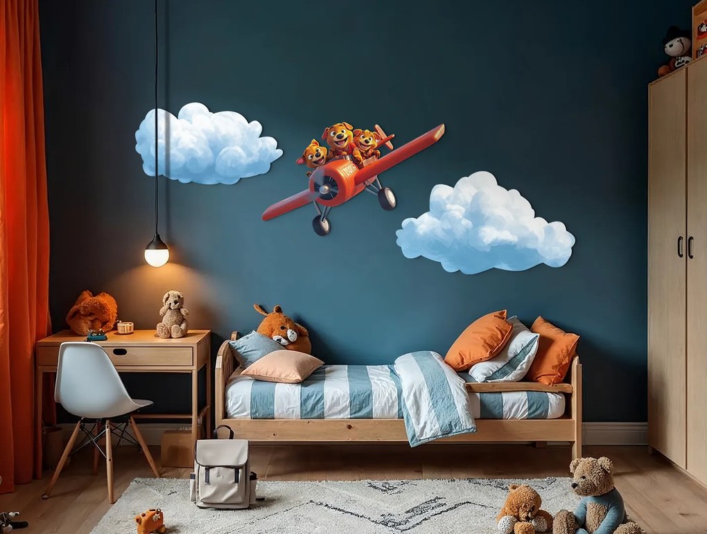 drevko | Detský obraz Let šteniatok 47 x 120 cm