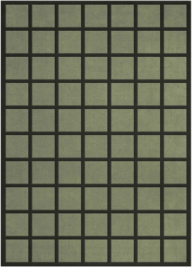 Ručne tkaný vlnený koberec's vysokým vlasom Avenue Checked