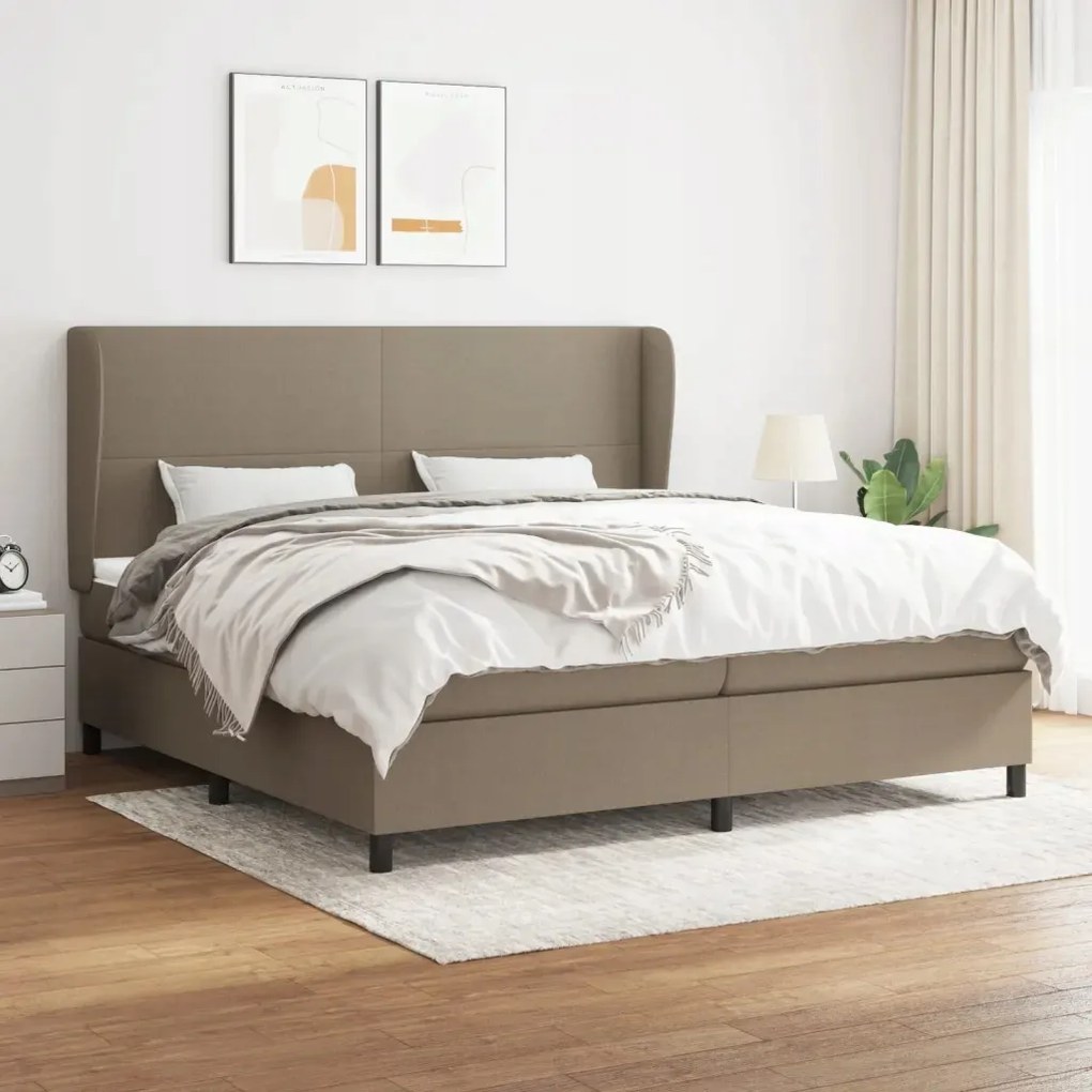 vidaXL Boxspring posteľ s matracom sivohnedý 200x200 cm látka