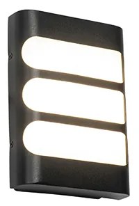 Vonkajšia nástenná lampa čierna vrátane LED s čidlom svetla/tmy - Gaev