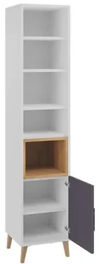 Nábytok do obývačky Ziturko I, Farby: biela / grafit / sivá / dub Lefkas
