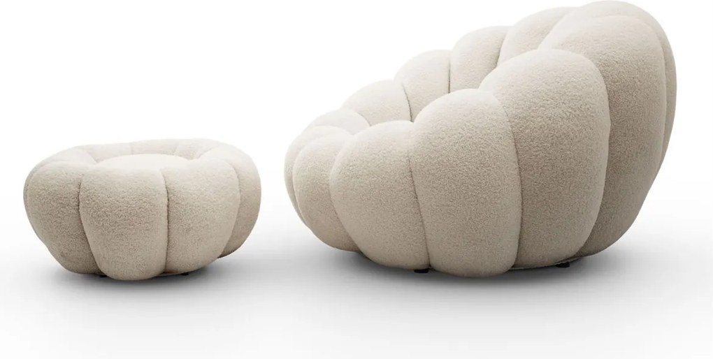 OTOČNÉ KRESLO FILIPPO S PODNOŽKOU BÉŽOVÉ