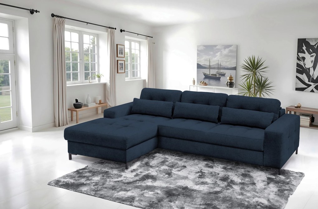 XXXLutz ROHOVÁ SEDAČKA, textil, tmavomodrá MID.YOU - Sedačky - 000694007909