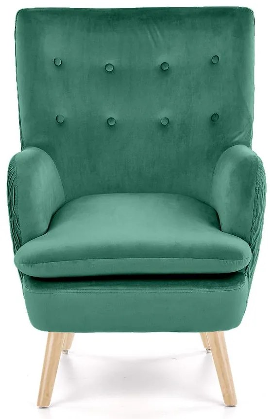 Kreslo Ravel zelená/prírodné