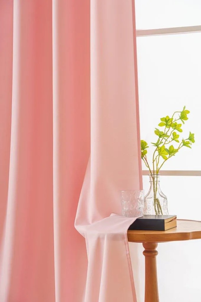 Záves OXFORD LIGHT 140x250 cm, ružový Zavesenie: Kovové krúžky