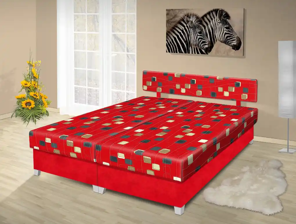 Nabytekmorava Manželská posteľ s úložným priestorom Adéla 180x200 cm Barva:  červená | Biano