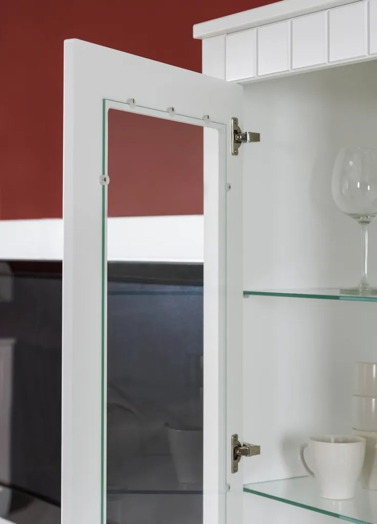 Široká vysoká vitrína Atik, biela