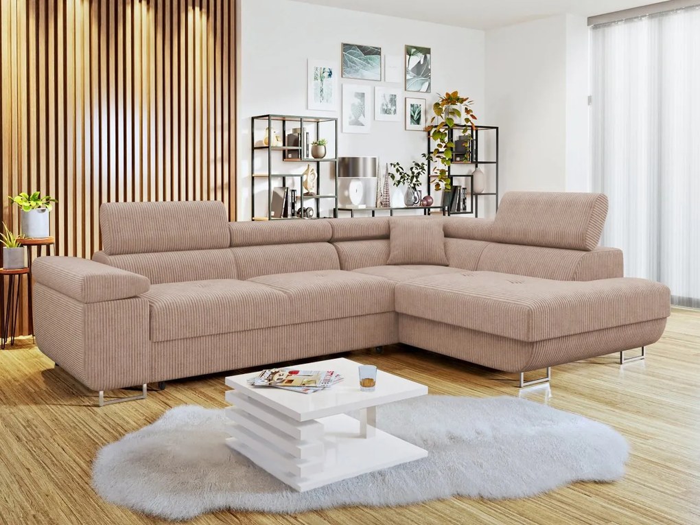 Rohová sedacia súprava Torezio, Dostupné poťahy: Poso 47, Strana: pravá