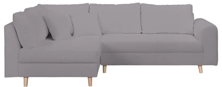 Tmavosivá rohová pohovka z textílie buklé (ľavý roh) Ariella – Ropez