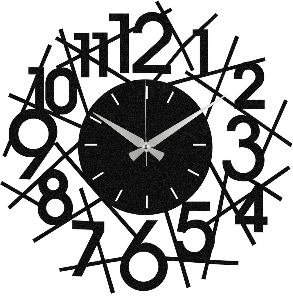 Nástenné kovové hodiny Rasputin čierne