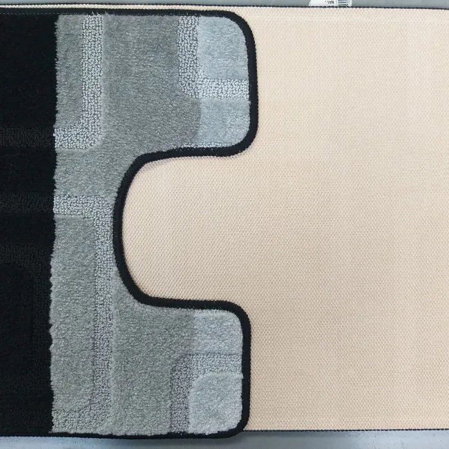 Sada kúpeľňových koberčekov Montana s výrezom 04N čierna