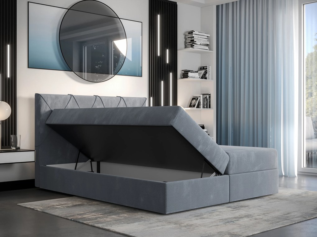 Manželská posteľ Boxspring 140 cm Athena Comfort (béžová) (s matracom a úložným priestorom). Vlastná spoľahlivá doprava až k Vám domov. 1055754