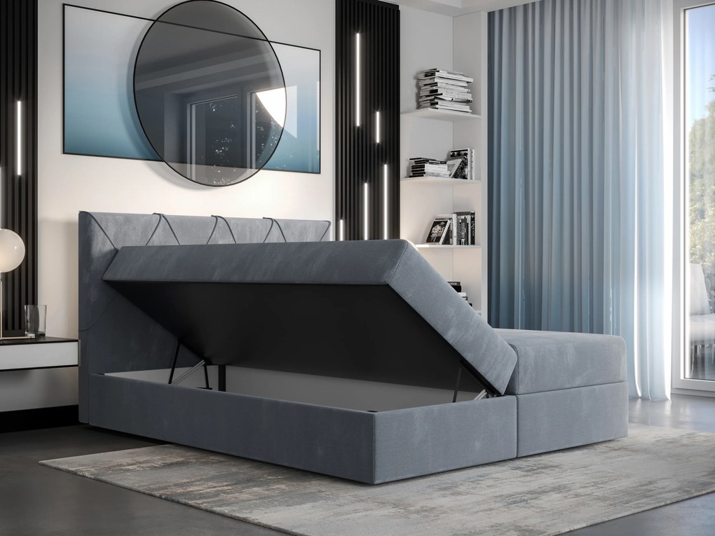 Manželská posteľ Boxspring 180 cm Athena (bordová) (s matracom a úložným priestorom). Akcia -20%. Vlastná spoľahlivá doprava až k Vám domov. 1046374