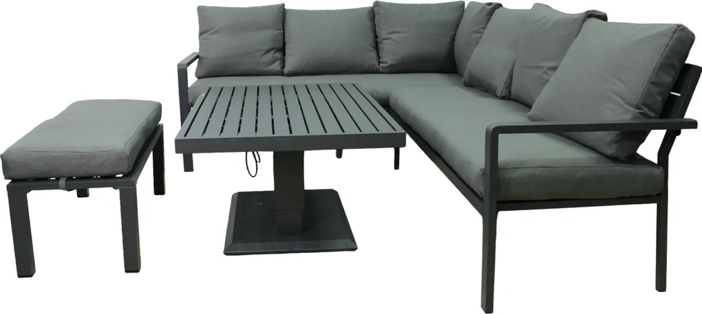 CH Rohová súprava hliníkového nábytku - sivá