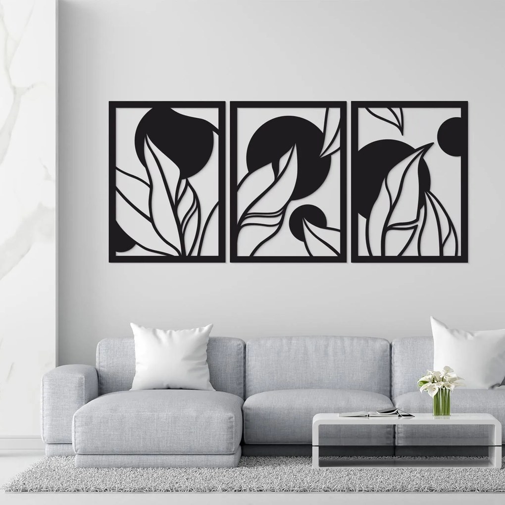 DUBLEZ | 3-dielny obraz - Abstraktné listy