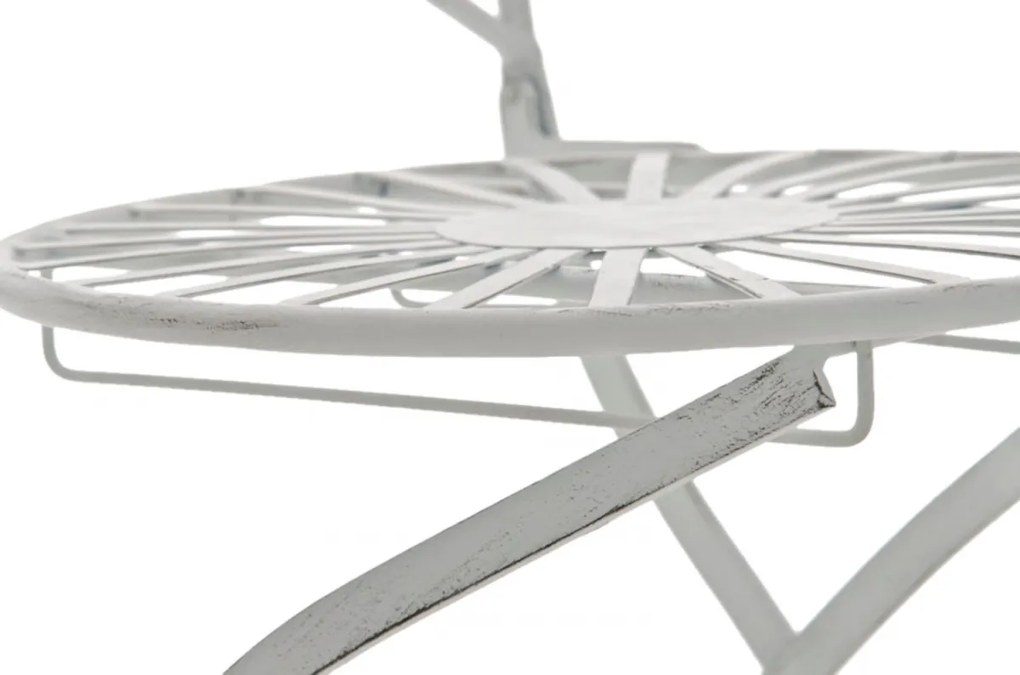 Kovová stolička skladacia Indra (SET 2 ks) - Biela antik