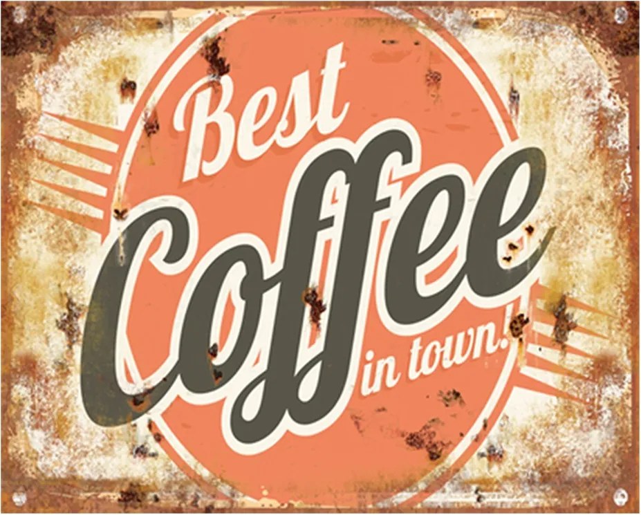 Kovová cedula Best Coffee - 33*1*25 cm