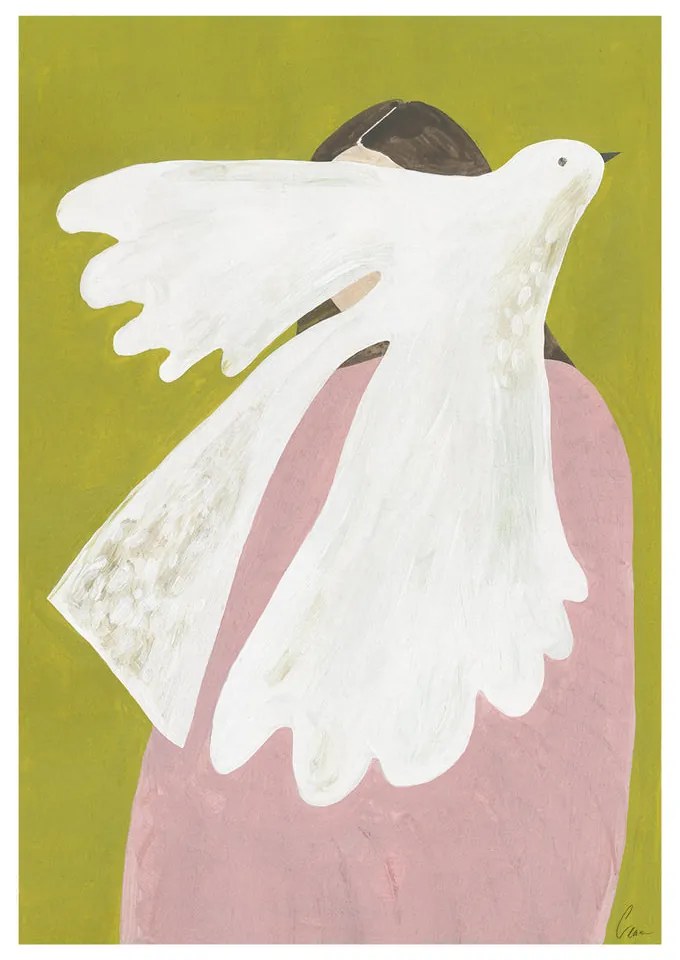 The Poster Club Plagát Bird and Woman by Clara Schicketanz 30x40 cm