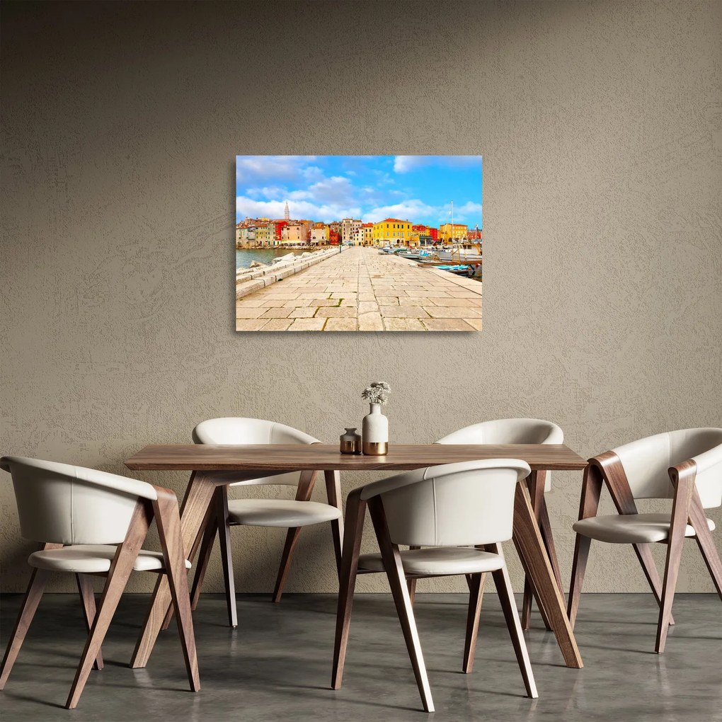 Sklenený obraz - Staré istrijské mesto v Poreči, Chorvátsko (70x50 cm)