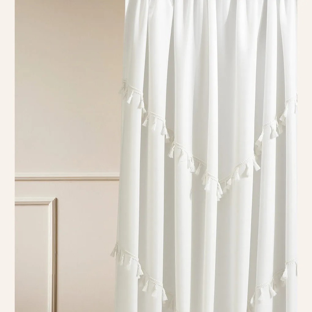 Dekorstudio Dekoračný záves CHLOE na dekoračné kolieska - biely Rozmer závesu: 140x250cm