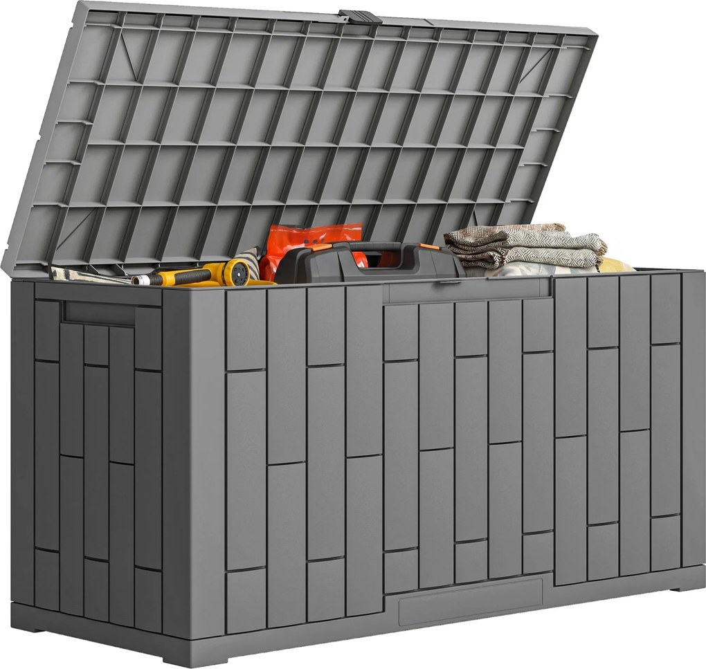 Outsunny vonkajší úložný box 227 l, vode a UV odolný, z živice, s možnosťou zamknutia — 106,5 × 43 × 54,5 cm | Aosom